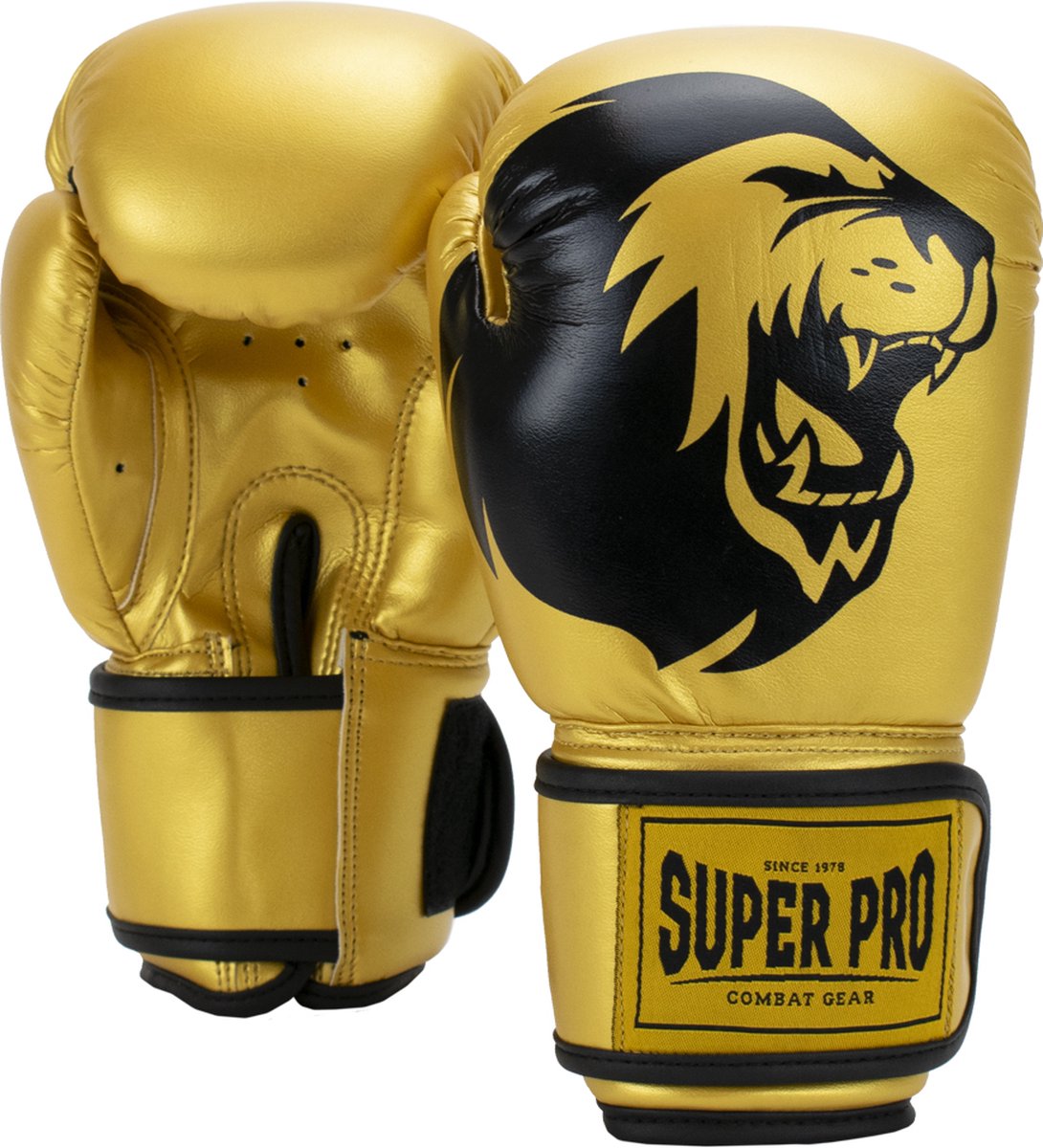 Super Pro Combat Gear Talent (Kick)Boxhandschuhe Gold Schwarz 6oz