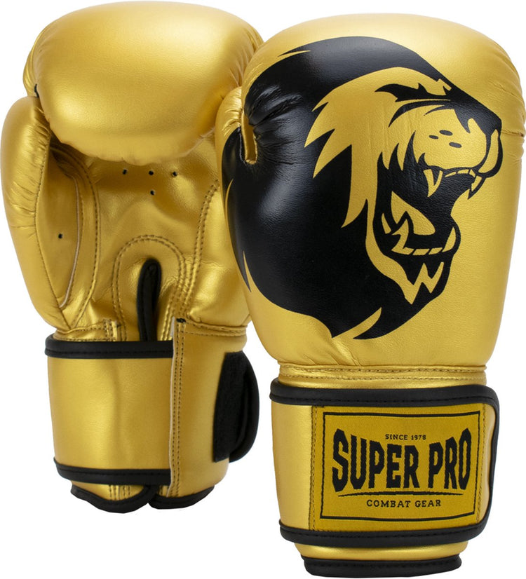 Super Pro Combat Gear Talent (Kick)Boxhandschuhe Gold Schwarz 6oz