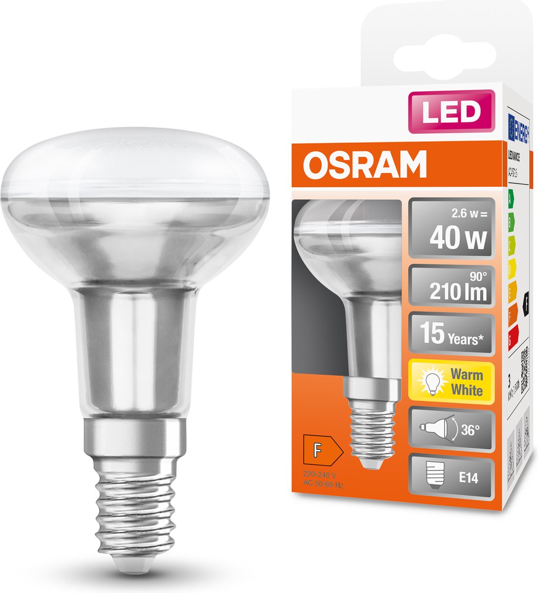 Osram LED-Lampe – Reflektor E14 – 2,6 W – 210 Lumen – warmweiß – nicht dimmbar