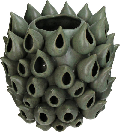 HD Collection Vase Steingut grün 27,5x27,5x28cm