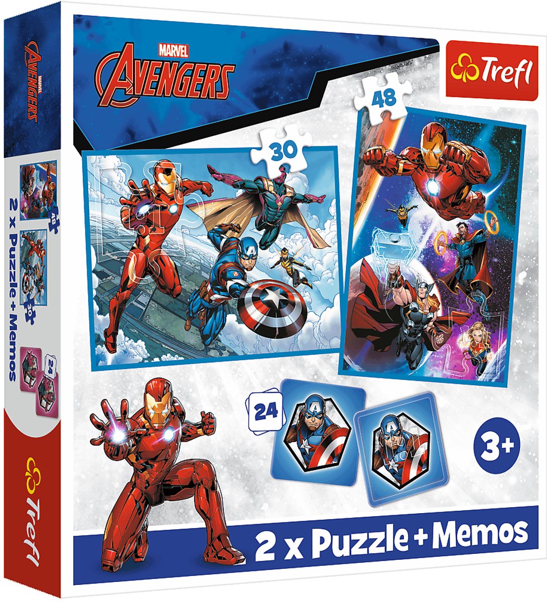 Trefl Puzzle und Memory Marvel Avengers – 2in1-Spiel für Kinder.