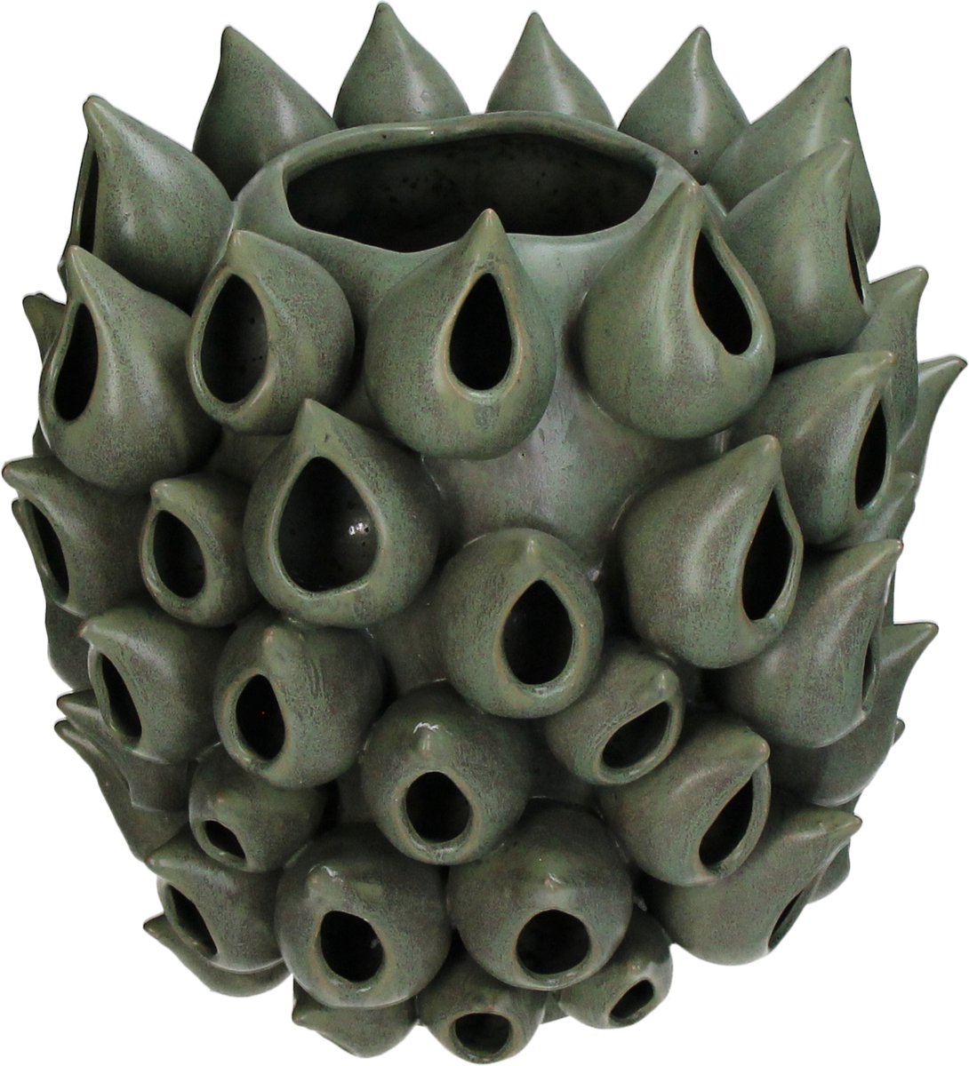 HD Collection Vase Steingut grün 27,5x27,5x28cm
