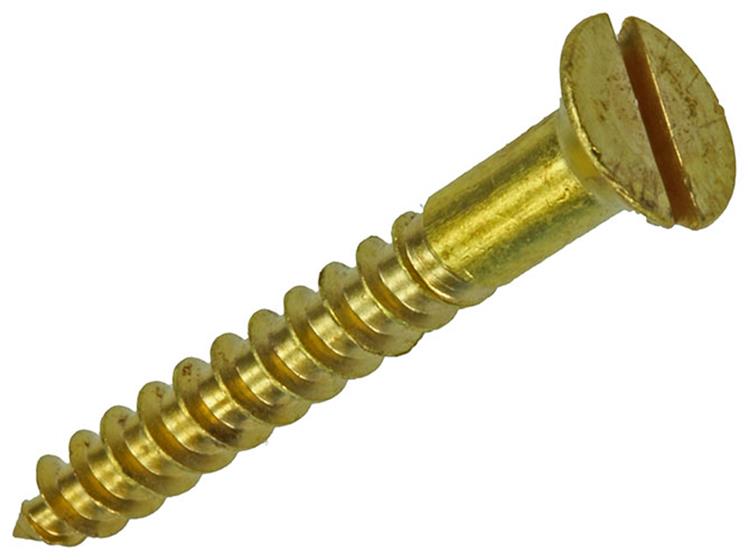 Mack 1019654 - Holzschraube Senkkopf Messing 7 Stück 4,0 x 30 mm | 10 Stück
