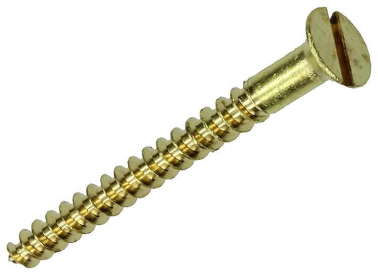 Mack 1019655 - Holzschraube Senkkopf Messing 6 Stück 4,5 x 40 mm | 10 Stück