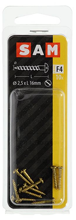 Mack 1019658 - Holzschraube Linsenkopf Messing 10 Stück 2,5 x 16 mm | 10 Stück