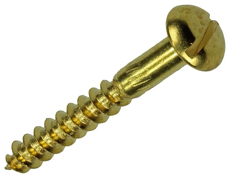Mack 1019665 - Holzschraube Linsenkopf Messing 7 Stück 4,0 x 30 mm | 10 Stück