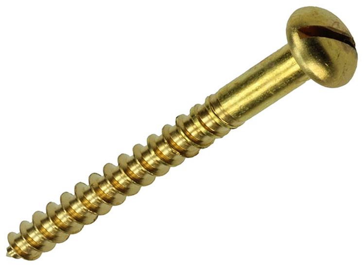 Mack 1019667 - Holzschraube Linsenkopf Messing 4 Stück 4,5 x 45 mm | 10 Stück