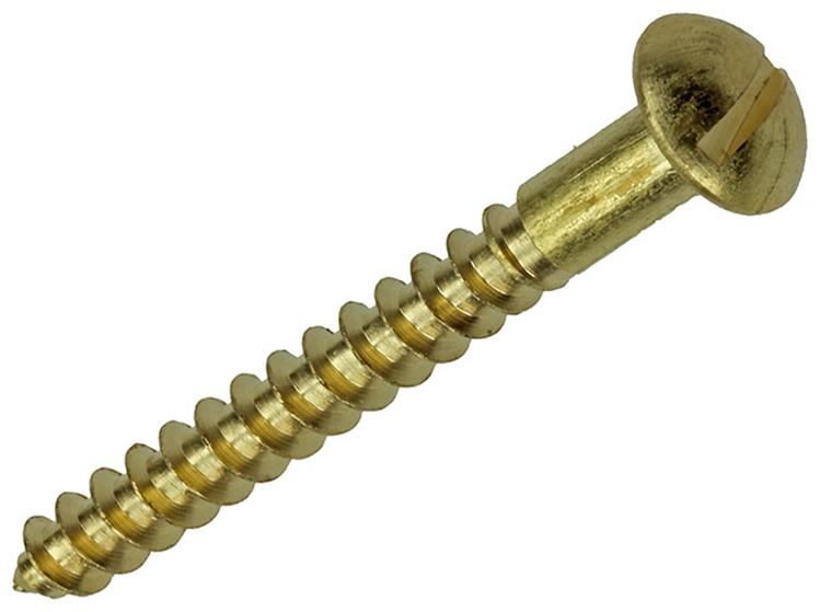 Mack 1019668 - Holzschraube Linsenkopf Messing 3 Stück 5,0 x 45 mm | 10 Stück
