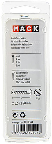 Mack 1017384 - Holzschraube Linsenkopf schwarz verzinkt 15 Stück 3,5 x 20 mm | 10 Stück - afbeelding 2
