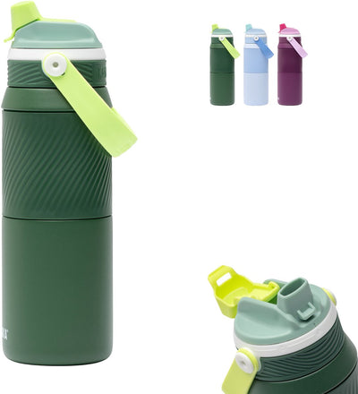 Kambukka dupla isolierte Trinkflasche 750 ml – 2-in-1-Wasserflasche – 100 % auslaufsicher – Kiefernwald