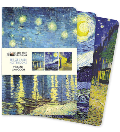 Flame Tree Midi-Notizbuch-Kollektionen – Vincent van Gogh Set mit 3 Midi-Notizbüchern