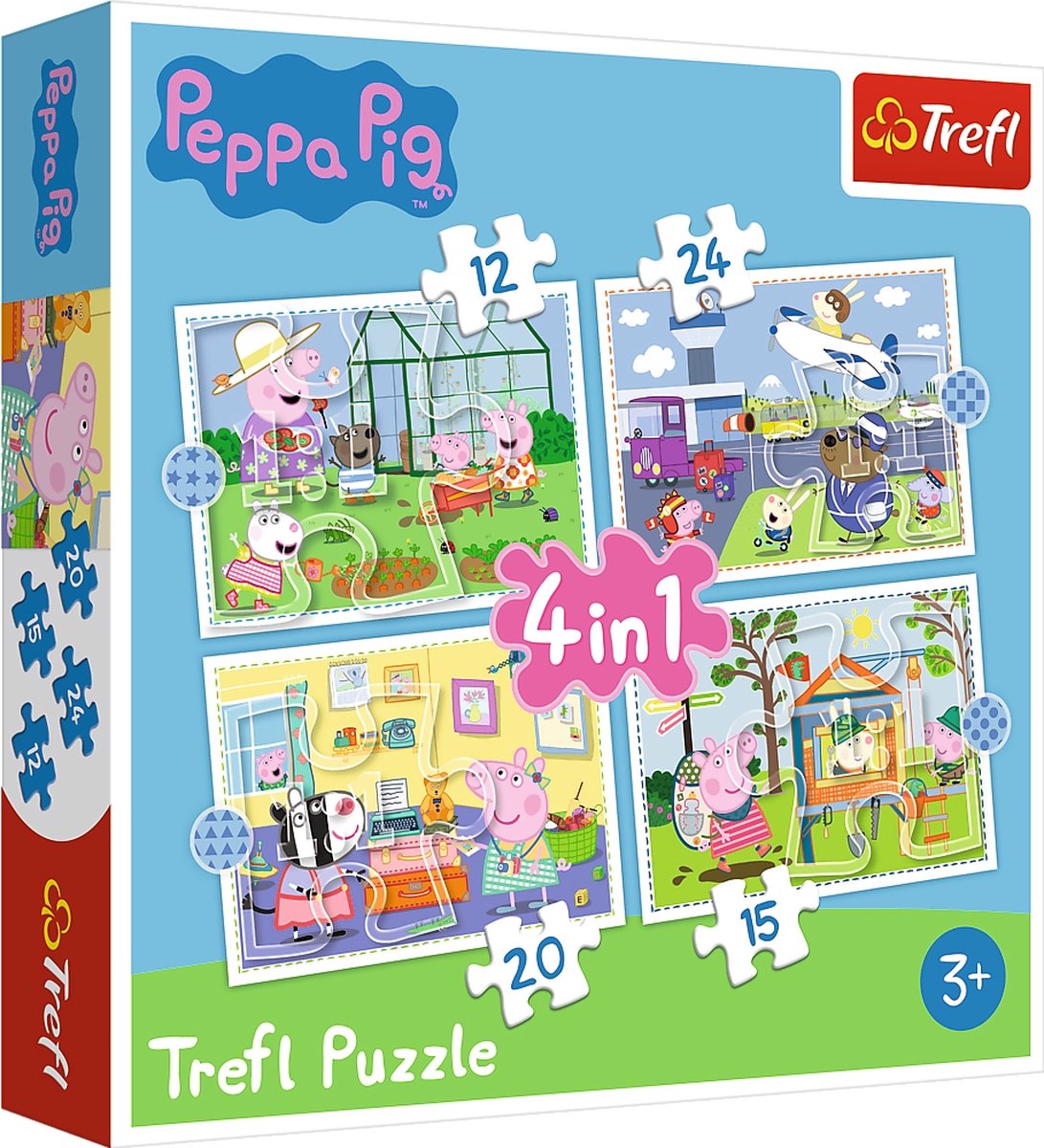 Trefl Peppa Pig 4-in-1-Puzzle – 12 15 20 24 Teile