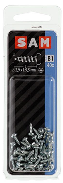 Mack 1017434 - selbstschneidende Schraube Zyl. Kopf verzinkt 40 Stück 2,9 x 9,5 mm | 10 Stück