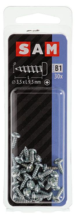 Mack 1017437 - selbstschneidende Schraube Zyl. Kopf verzinkt 30 Stück 3,5 x 9,5 mm | 10 Stück