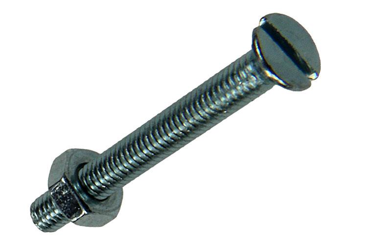 Mack 1017490 – Metallschraube verzinkt. Kopf + Mutter plattiert 22 Stück M3 x 25 mm | 10 Stück