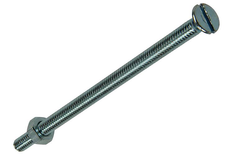 Mack 1017498 – Metallschraube verzinkt. Kopf + Mutter plattiert 4 Stück M4 x 70 mm | 10 Stück