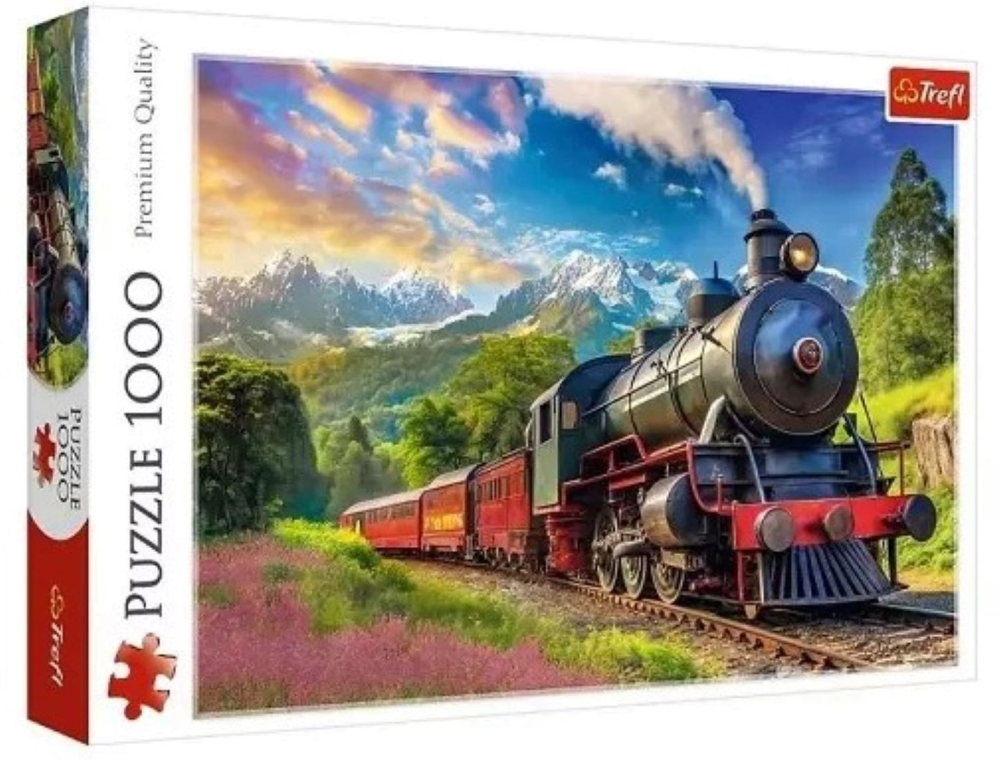 Intro Trefl -Puzzle des Dampfzugs in den Bergen 1000 Stücke