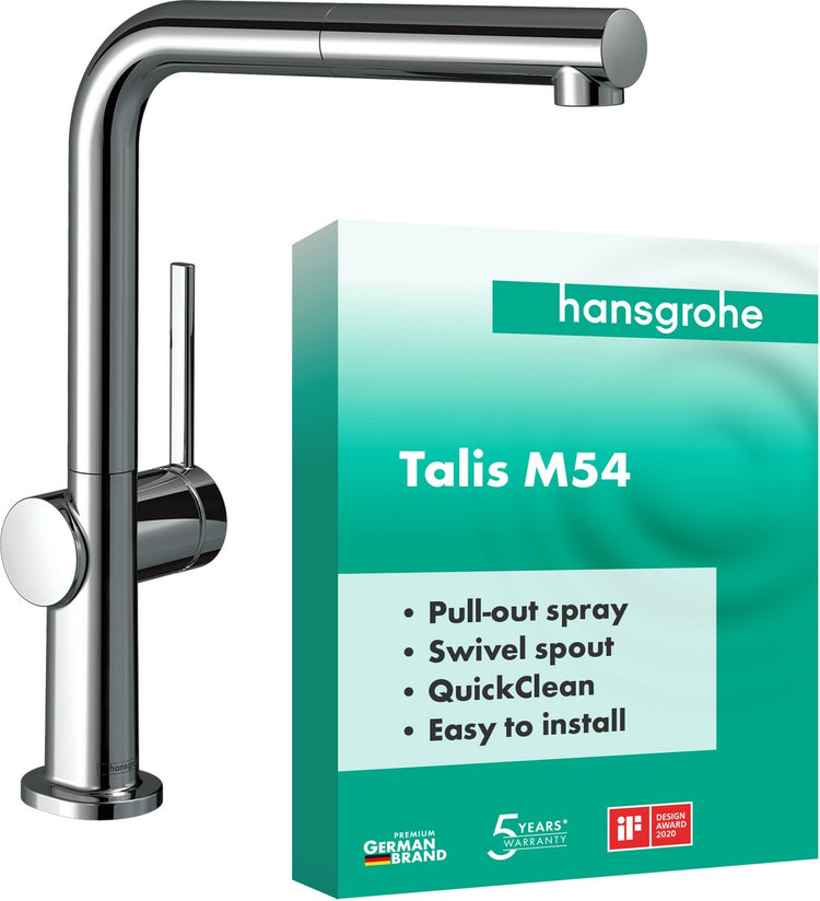 Hansgrohe m54 – Talis Küchenarmatur mit herausziehbarer Brause, Chrom 72808000