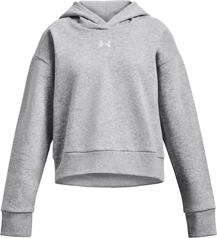 Under Armour UA Rival Fleece Hoodie Unisex Sportpullover – Grau – Weiß
