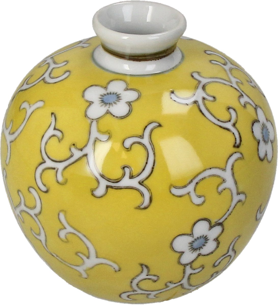 HD Collection Vase Porzellan gelb 11,5x11,5x11,5cm
