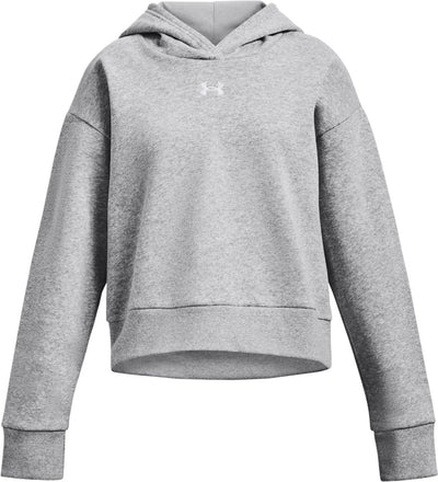 Under Armour UA Rival Fleece Hoodie Unisex Sportpullover – Grau – Weiß