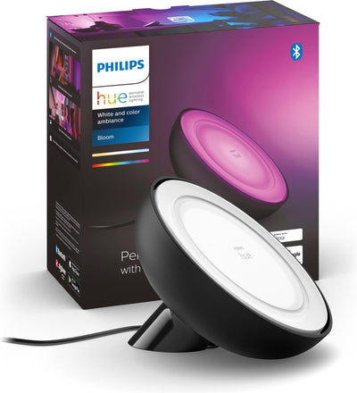 Philips Hue Bloom Tischleuchte – weißes und farbiges Licht – Schwarz