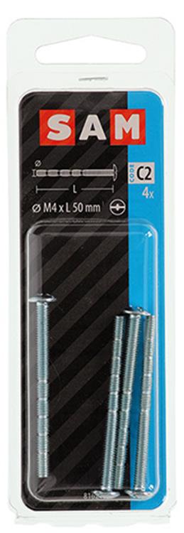 Mack 1017532 – abbrechbare Metallschraube verzinkt. 4 Stück m4 x 50 mm | 10 Stück