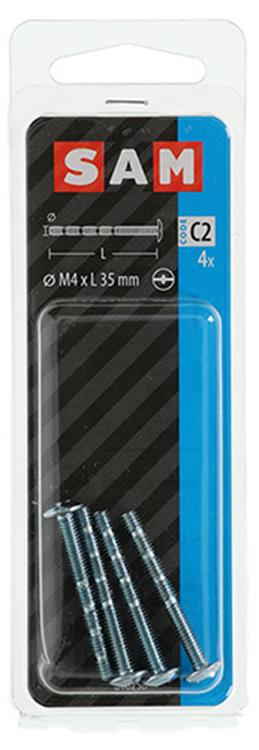 Mack 1017538 – abbrechbare Metallschraube verzinkt. 4 Stück m4 x 35 mm | 10 Stück