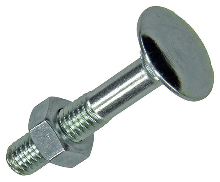 Mack 1017569 – Holzschraube + Mutter aus verzinktem Stahl, 7 Stück, M6 x 35 mm | 5 Stück