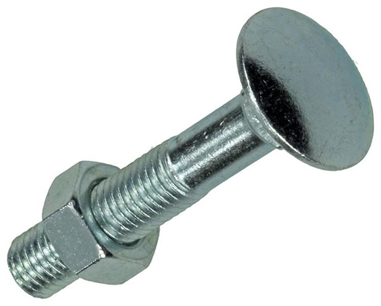 Mack 1017576 – Holzschraube + Mutter aus verzinktem Stahl, 5 Stück, M7 x 40 mm | 5 Stück