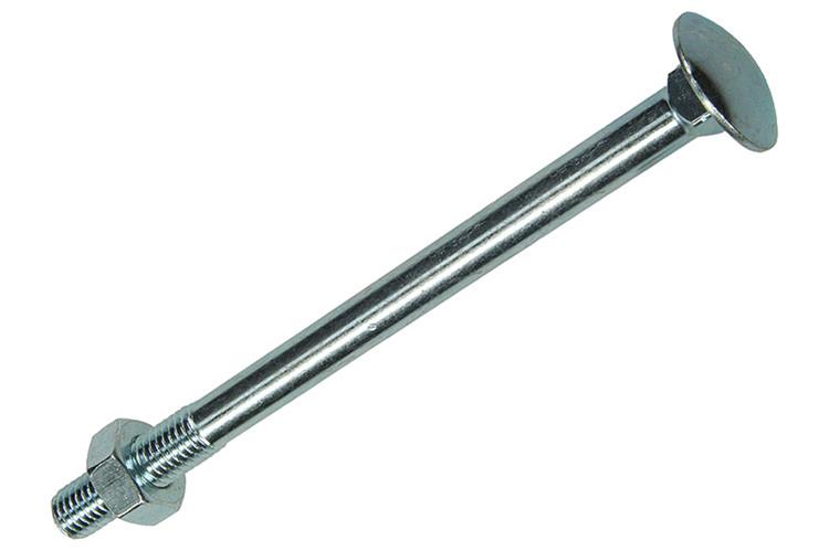 Mack 1017592 – Holzschraube + Mutter aus verzinktem Stahl 1 Stück M10 x 140 mm | 10 Stück