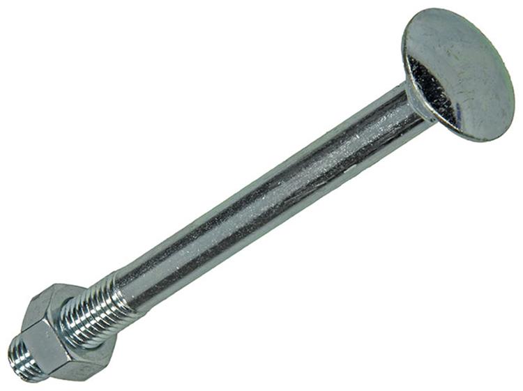 Mack 1017596 – Holzschraube + Mutter aus verzinktem Stahl, 1 Stück, M12 x 140 mm | 10 Stück