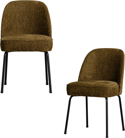 Woood Vogue Esszimmerstühle – Samtstoff – Messing – 2er-Set