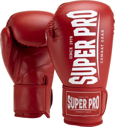 Super Pro Combat Gear Champ (Kick)Boxhandschuhe rot weiß 10oz