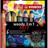 Stabilo Woody Arty Colored Bleistifte - 6 Farben + Bleistift schärfer