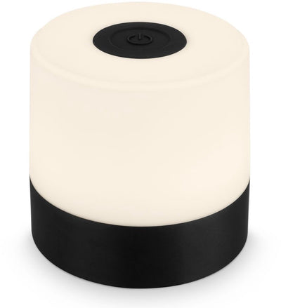 B.k.licht briloner - Wiederaufladbare Mini-Tischlampe - mit USB-C - kabellos - dimmbar - Außenlampe - Kinderlampe - 2.700k warmweißes Licht - 7x7 cm - Schwarz