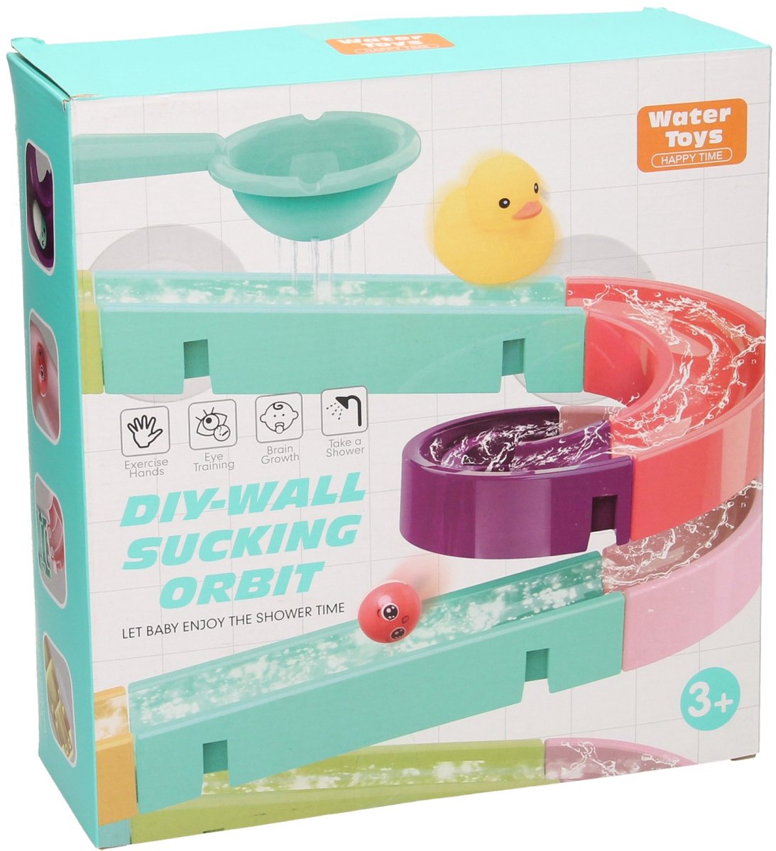Wasserspaß-Kugelbahn-Badespielset, 44-teilig.