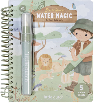 Little Dutch Wasser-Malbuch – Safari Jim – wiederverwendbares magisches Malbuch – pädagogisches Malspielzeug für Kleinkinder – ab 2 Jahren