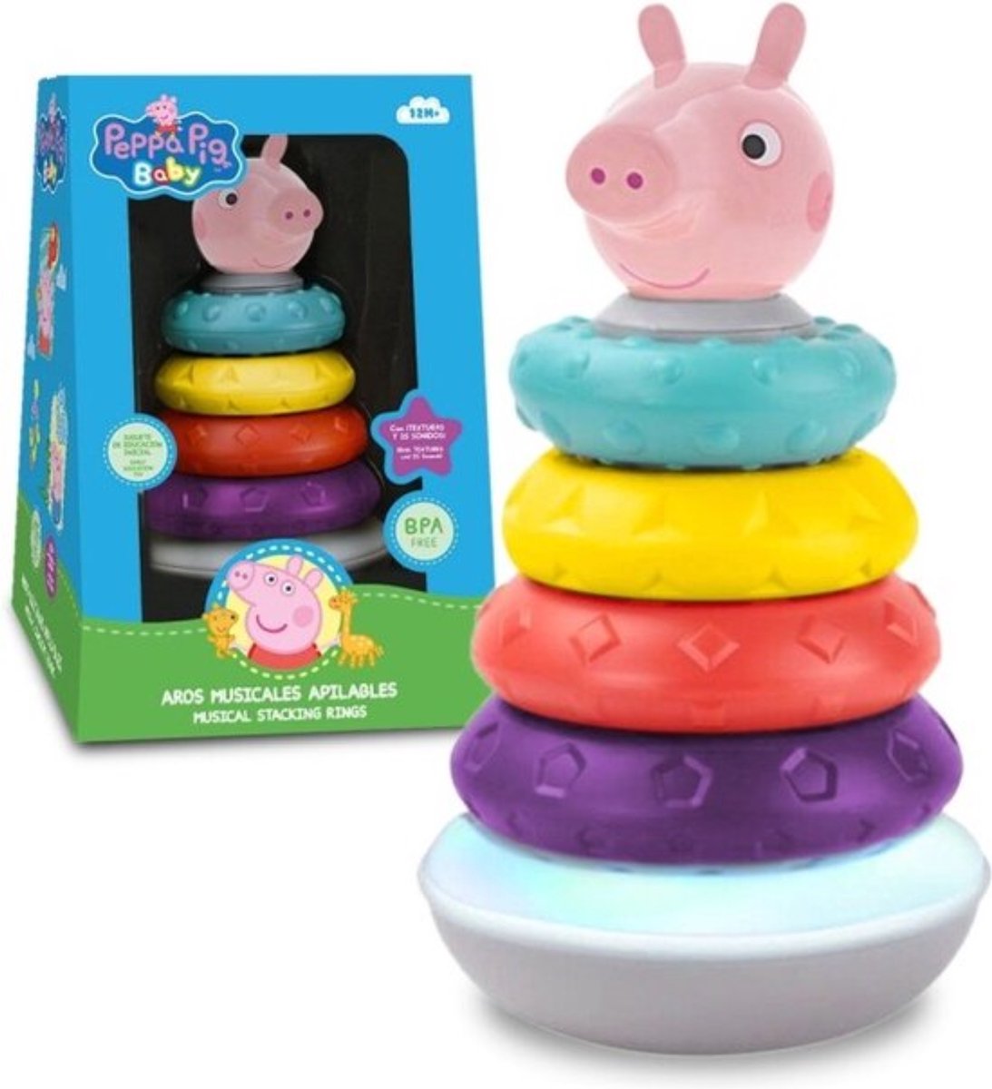 Stapelbare Musikringe von Peppa Pig – Pyramide