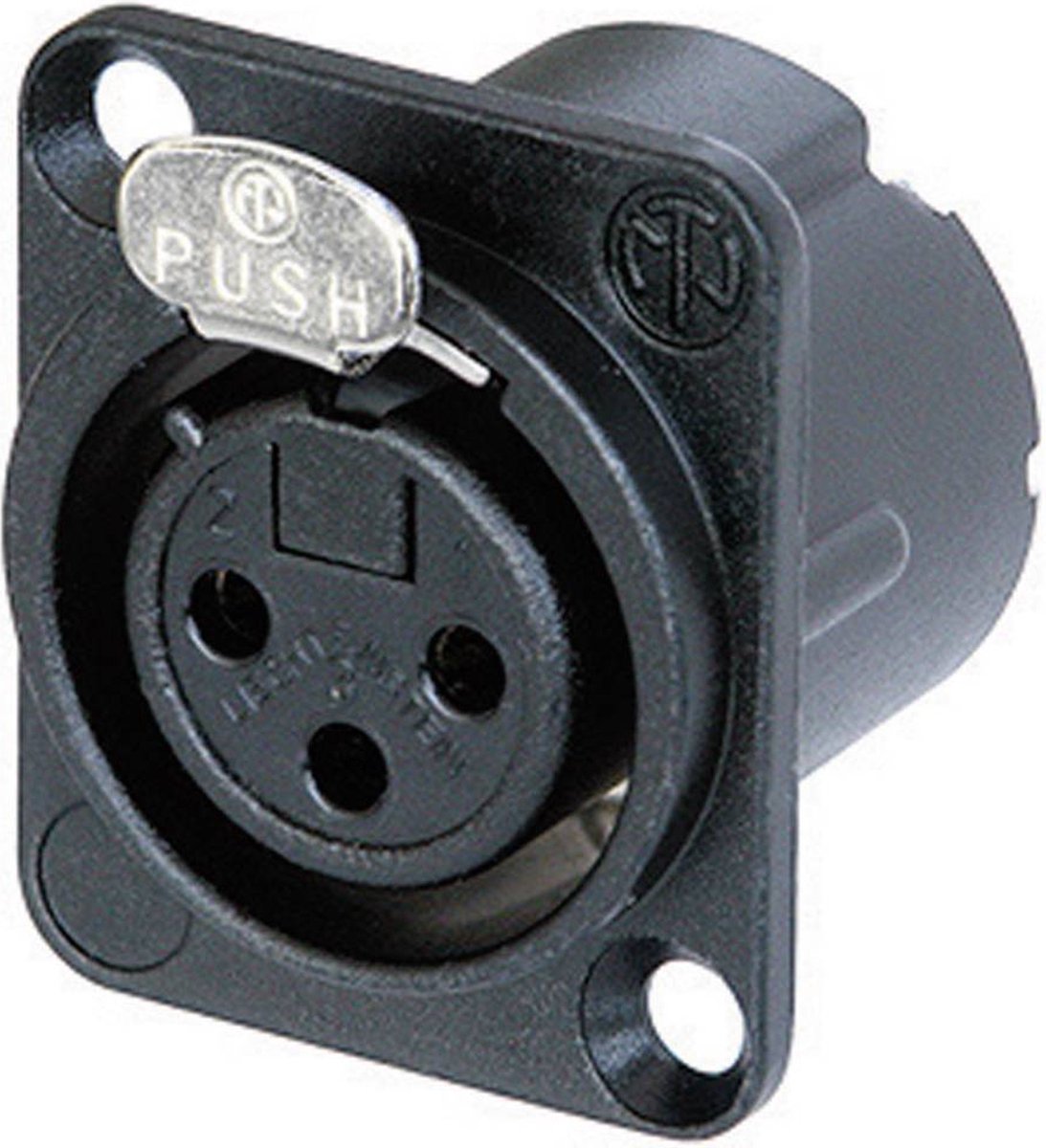 Neutrik NC3FD-LX-B XLR-Steckerflansch, Kontakte gerade Polzahl: 3 schwarz 1 Stück(e)