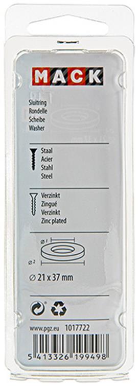 Mack 1017722 - Unterlegscheibe Stahl verzinkt 4 Stück 21 x 37 mm | 10 Stück