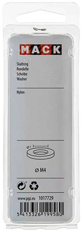 Mack 1017729 – Unterlegscheibe Nylon 12 Stück M4 | 10 Stück
