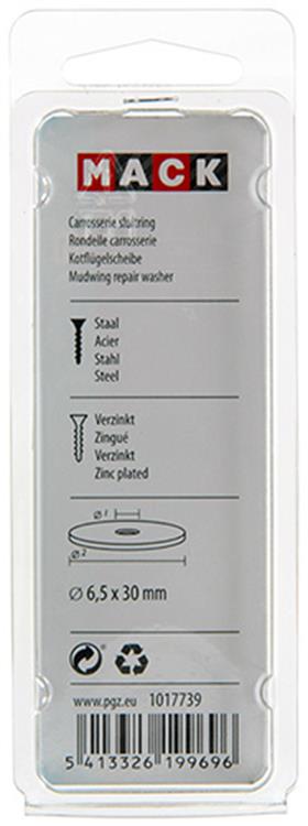 Mack 1017739 - Karosseriescheibe verzinkt12 Stück 6,5 x 30 mm | 10 Stück