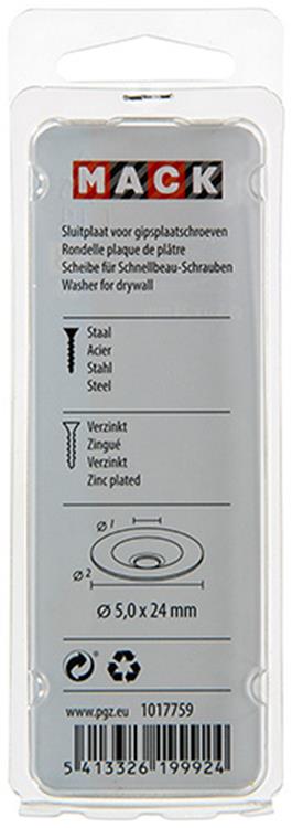 Mack 1017759 – Schließblech für Gipskartonplatten. verschickt 20 Stück 5 x 24 mm | 10 Stück