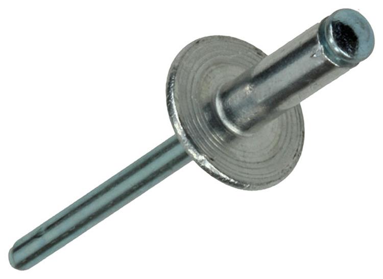 Mack 1020309 – 11 Blindklammern, Aluminium, breiter Kopf, 4,8 x 14 mm | 5 Stück