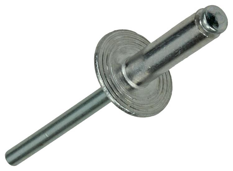 Mack 1020310 – 10 Blindklammern, Aluminium, breiter Kopf, 4,8 x 16 mm | 5 Stück