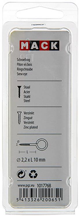 Mack 1017768 - Schrauböse verzinkter Stahl 20 Stück 2,2 x 10 mm | 10 Stück
