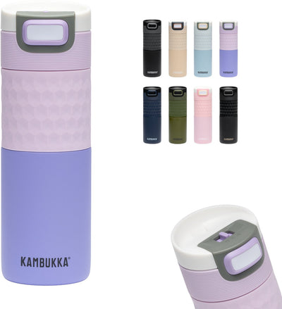 Kambukka Thermosbecher – Etna Grip – 500 ml – blassviolett – doppelwandig mit 3in1-Deckel – ka-11-01049