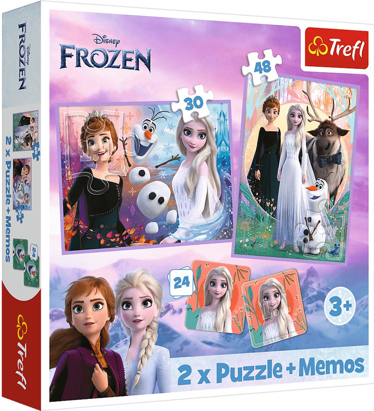 Trefl Puzzle Disney Frozen 2 Prinzessinnen in ihrem Land – 2-in-1-Memo-Spiel.