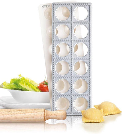 Gefu Tasca Ravioli-Maker – 3-teiliges Set – Ravioli-Form – Nudelmaschine für 12 Ravioli